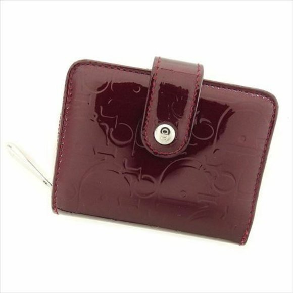 Dior Coin Purse Enamel leather Red Woman Authentic Used - Picture 1 of 7